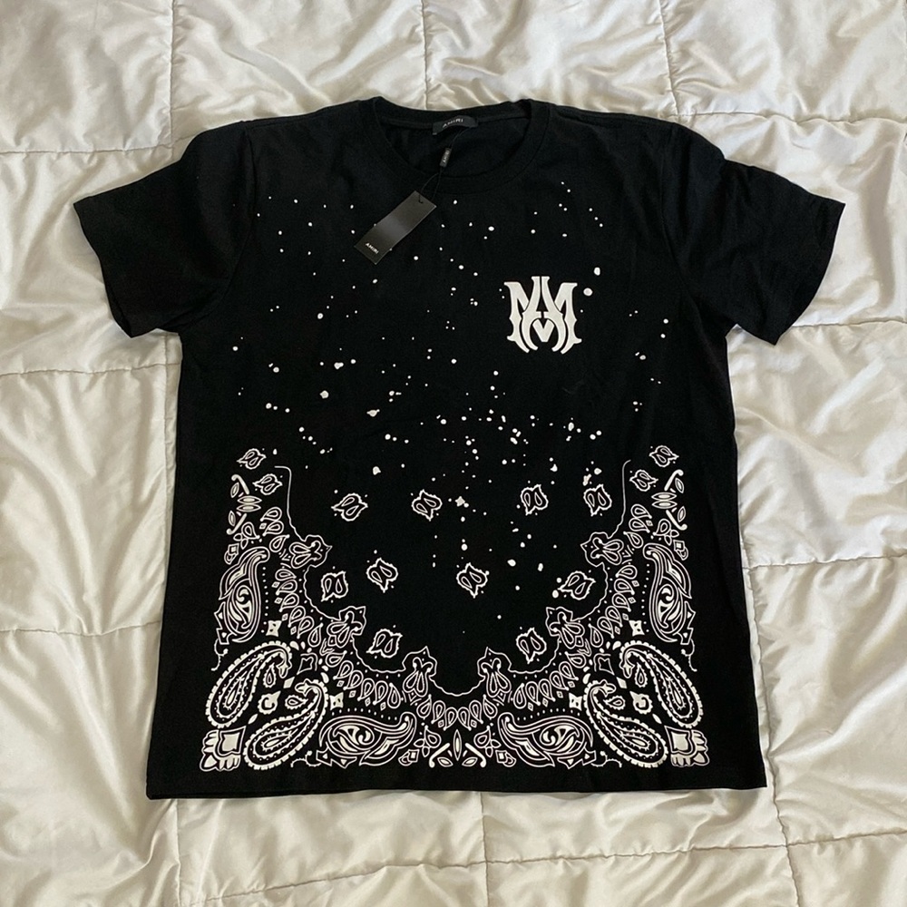 Amiri Black Bandana Print Tee Men’s size XXL